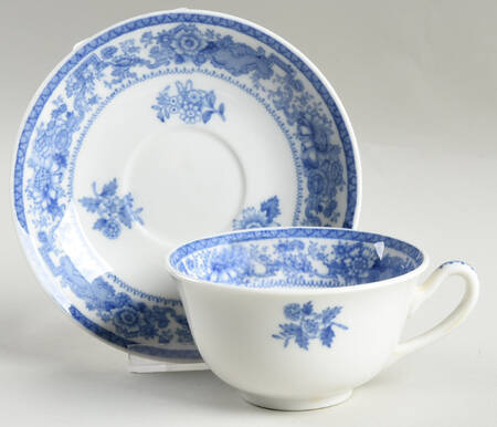 Mayfair Blue Flat Cup & Saucer Set