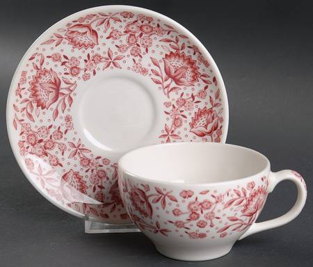 Mayflower Red Flat Cup & Saucer Set
