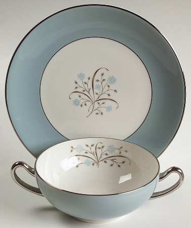 Meadow Breeze Flat Cream Soup Bowl & Saucer Set