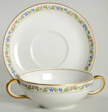 Melrose Flat Cream Soup Bowl & Saucer Set