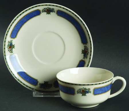 Meridale (Ivory Background) Flat Cup & Saucer Set