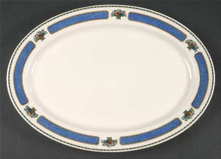 Meridale (Ivory Background) 14" Oval Serving Platter