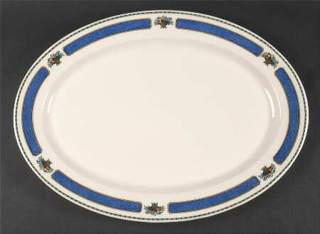 Meridale (Ivory Background) 16" Oval Serving Platter