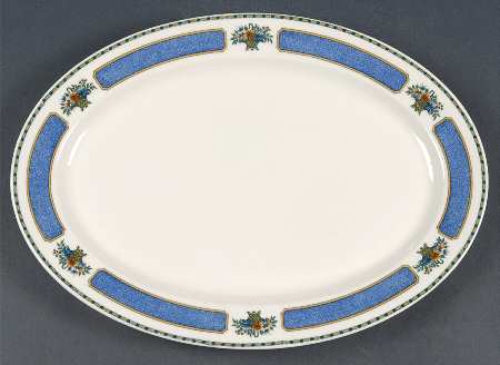 Meridale (Ivory Background) 12" Oval Serving Platter