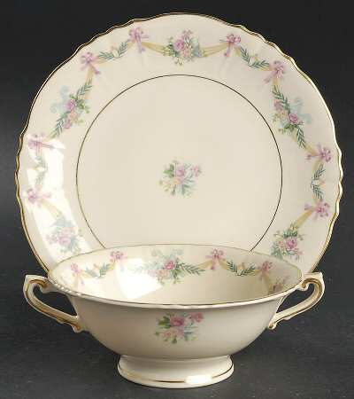 Milicent Footed Cream Soup Bowl & Saucer Set