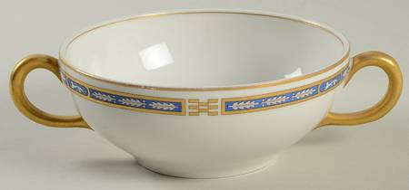 Mistic Blue Flat Cream Soup Bowl