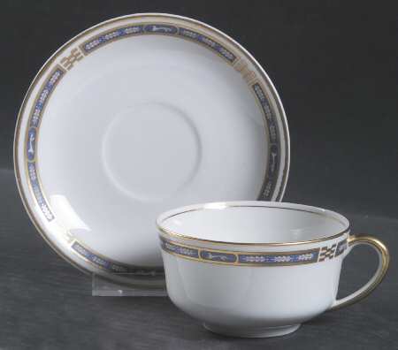 Mistic Blue Flat Cup & Saucer Set