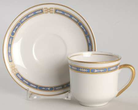 Mistic Blue Flat Demitasse Cup & Saucer Set