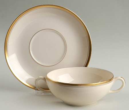 Monticello Flat Cream Soup Bowl & Saucer Set