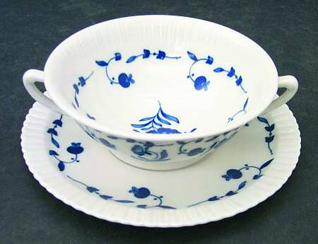 Nantucket Footed Cream Soup Bowl & Saucer Set