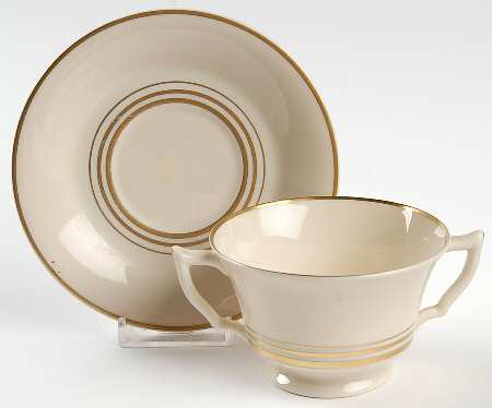 Nimbus Gold Footed Bouillon Cup & Saucer
