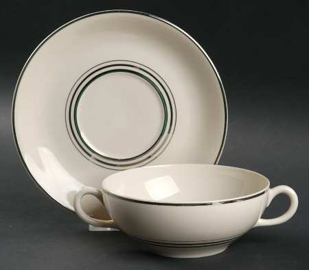 Nimbus Platinum Flat Cream Soup Bowl & Saucer Set