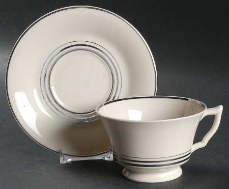 Nimbus Platinum Footed Cup & Saucer Set by Syracuse