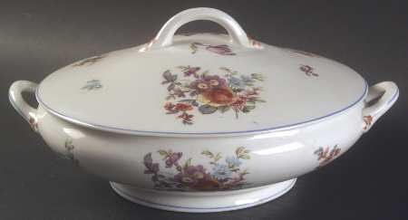 Old Haarlem (Blue Trim) Round Covered Vegetable