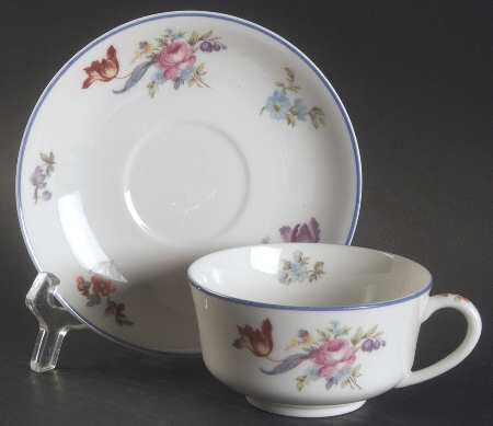 Old Haarlem (Blue Trim) Flat Cup & Saucer Set