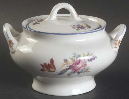 Old Haarlem (Blue Trim) Sugar Bowl & Lid