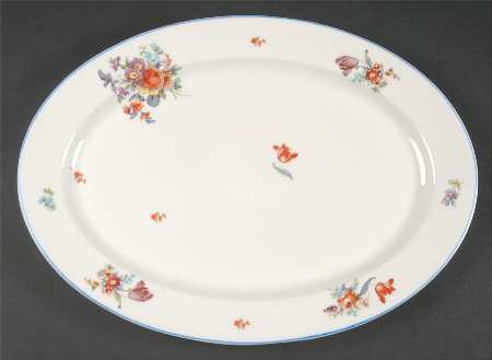 Old Haarlem (Blue Trim) 14" Oval Serving Platter