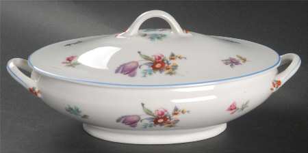 Old Haarlem (Blue Trim) Mini Oval Covered Vegetable