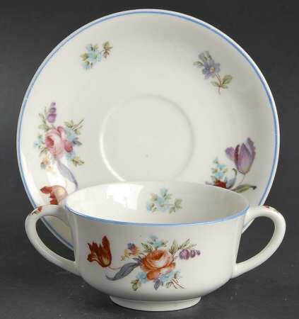 Old Haarlem (Blue Trim) Flat Bouillon Cup & Saucer