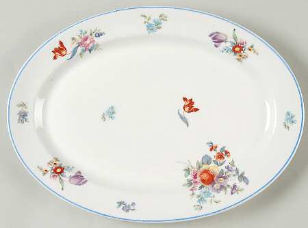 Old Haarlem (Blue Trim) 12" Oval Serving Platter