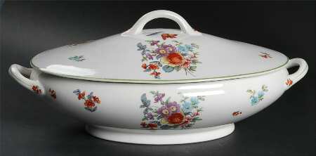 Old Haarlem (Green Trim) Oval Covered Vegetable