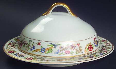 Oriental (Gold Trim) Round Covered Butter