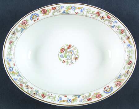 Oriental (Gold Trim) 9" Oval Vegetable Bowl