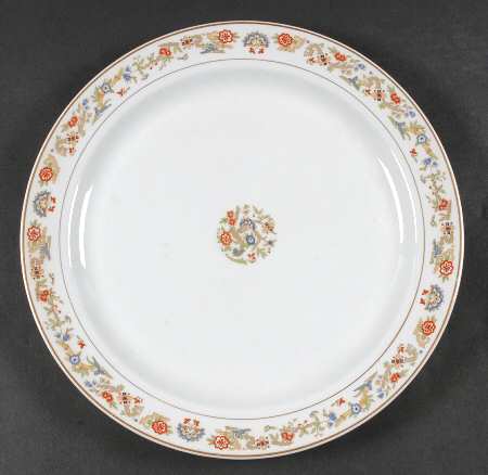 Oriental (Gold Trim) 12" Chop Plate (Round Platter)