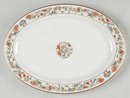 Oriental (Gold Trim) 12" Oval Serving Platter