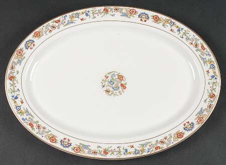 Oriental (Gold Trim) 14" Oval Serving Platter