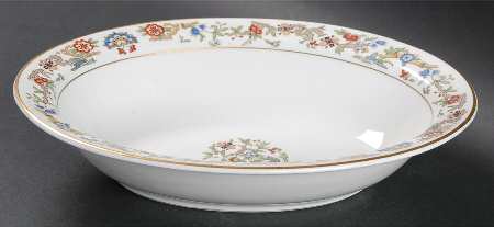 Oriental (Gold Trim) 8" Oval Vegetable Bowl