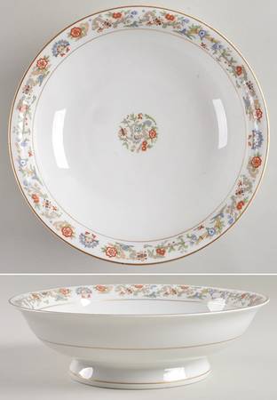 Oriental (Gold Trim) 9" Round Vegetable Bowl