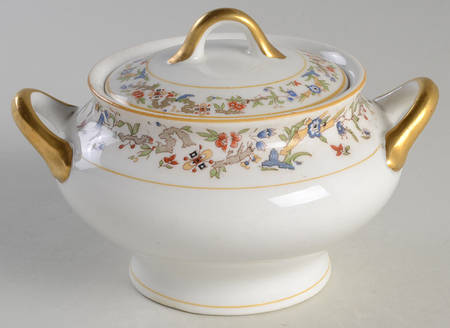 Oriental (Yellow Trim) Sugar Bowl & Lid