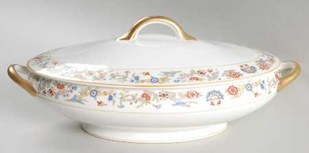Oriental (Yellow Trim) 9" Round Vegetable Bowl