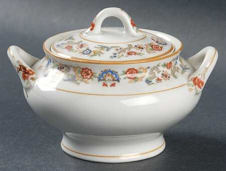 Oriental (Yellow Trim) Mini Sugar Bowl & Lid