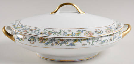 Oriental (Gold Trim) Oval Covered Vegetable