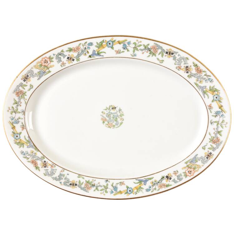 Oriental (Gold Trim) 10" Oval Serving Platter