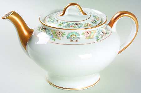 Oriental (Gold Trim) Teapot & Lid