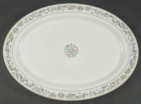 Oriental (Gold Trim) 15" Oval Serving Platter