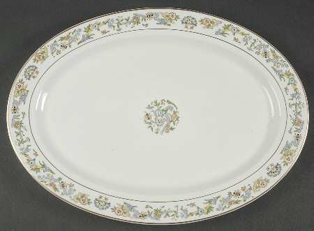 Oriental (Gold Trim) 14" Oval Serving Platter
