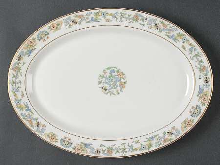 Oriental (Gold Trim) 12" Oval Serving Platter