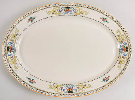 Pembroke (Mustard Trim) 16" Oval Serving Platter