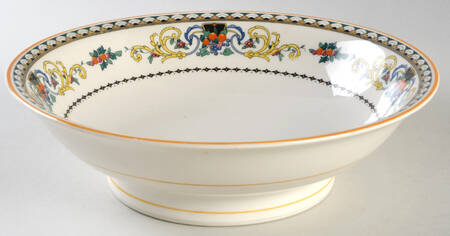 Pembroke (Mustard Trim) 9" Round Vegetable Bowl