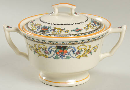 Pembroke (Mustard Trim) Sugar Bowl & Lid