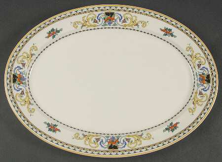 Pembroke (Mustard Trim) 14" Oval Serving Platter