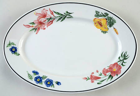 Prairie Mountain Wildflowers (Southern Pacific) 12" Oval Serving Platter