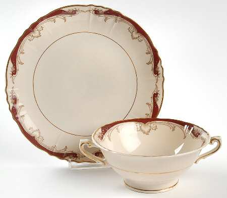 Radcliffe Footed Cream Soup Bowl & Saucer Set