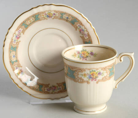 Raleigh Green Footed Demitasse Cup & Saucer Set