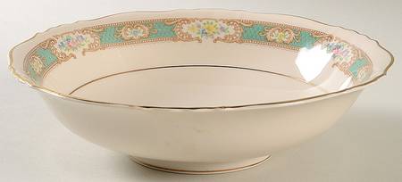 Raleigh Green 9" Round Vegetable Bowl