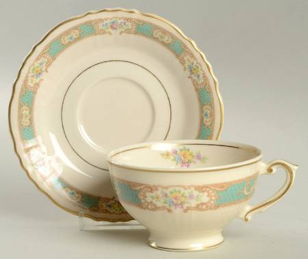Raleigh Green Footed Cup & Saucer Set